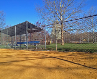 Sloatsburg Community Fields baseball diamond nicely top coated with brown clay and waiting for opening day.