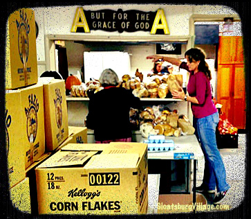 Sloatsburg UMC Food Pantry Director Susan Meyers and volunteers hard at work.