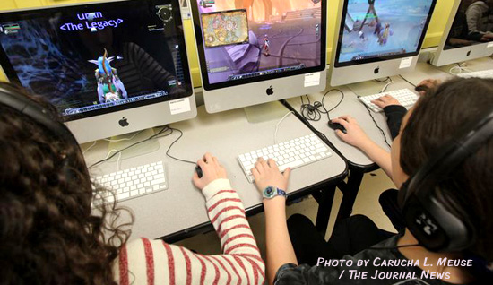 Suffern Middle School students learn to navigate the hero's journey through online gaming.