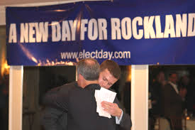 GOP Congressional candidate Chris Day (r) congratulates his father, Rockland County Executive Ed Day, on Election Night 2013 / Karbon Copy