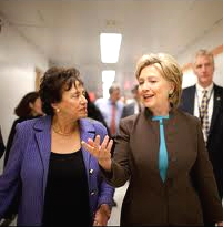 13-term Congresswoman Nita Lowey confers with Hillary Clinton in Washington, DC / Courtesy Karben Copy