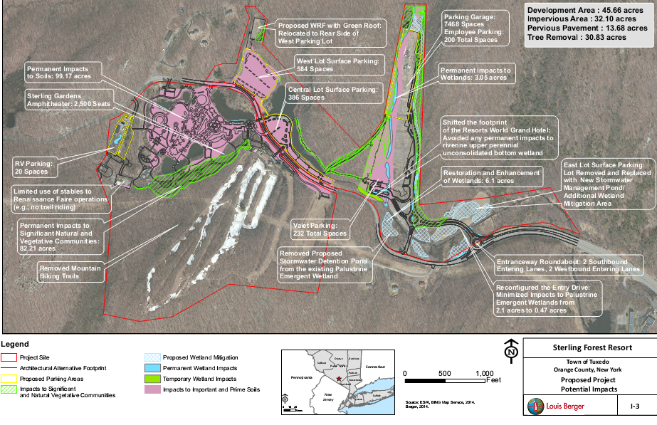 The Sterling Forest Resort and Casino development footprint.