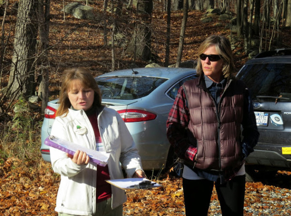 Sona Mason, Program Coordinator with the N.Y.N.J. Trail Conference, dedicates the new Doris Duke Trail in the Doris Duke Wildlife Sanctuary in Sterling Forest Park / Photo by Geoff Welch