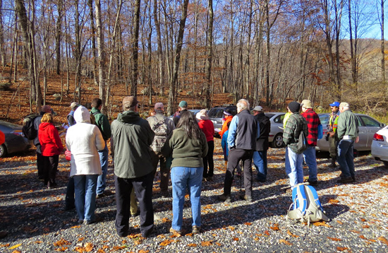 Hikers gather at the Doris Duke Trail dedication in Sterling Forest Park / Photo by Geoff Welch