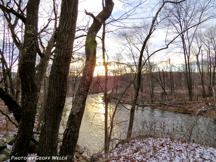 Sunset in Sloatsburg parkland along the Ramapo River.