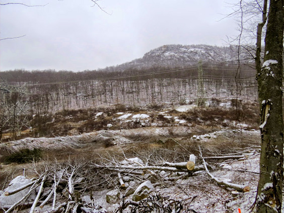 Arcadis began preparation for continuing remediation work in Torne Valley at the site of a former sand quarry. Torne Mountain is seen in the distance. / Photo by Geoff Welch