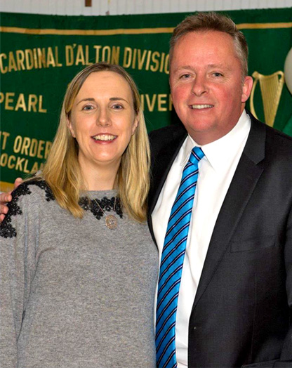 Jenny Kirby, Businesswoman of the Year with Vince Tyer, who will serve as this year's Grand Marshal for the 53nd Rockland County St. Patrick's Day Parade, held on March 22 in Spring Valley, NY. Tyer is a former president of the Rockland County AOH, is active in the Rockland GAA where he also serves as the organizations's vice chairman, and plays in the Rockland County AOH pipe band.