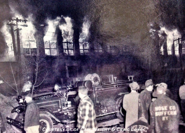 Firefighters from across Rockland County came to mutual aid when Sloatsburg's huge mill burned 60 years ago -- the Sloatsburg Fire Department stood guard over the remains for three days.