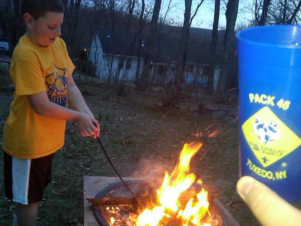 What a boy likes -- learn to build fires and roast things. Join the Pack. / Photo courtesy of Cub Scout Pack 46 