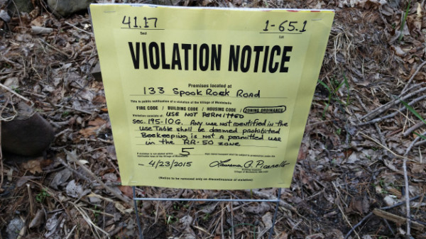 Osterberry Farms received a Violation Notice from the Village of Montebello related to their two bee hives used to cultivate blueberry bushes.