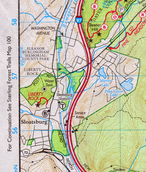 New NY/NJ Trail Conference Harriman Bear Mountain trail maps now have trail junction to junction mileage -- and the Sloatsburg Liberty Rock trail is included on the new maps. 