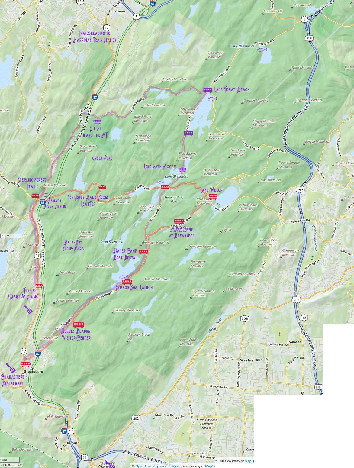 Just click to look more closely at the new Harriman Yellow Bus route that will travel once a day on weekends from Tuxedo Train Station around Harriman State Park to Sloatsburg and back.