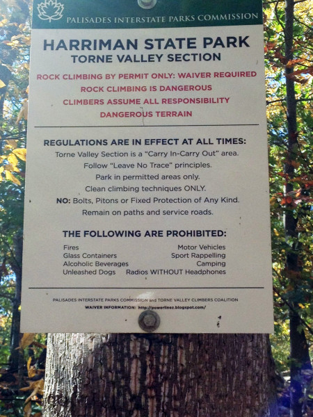 The rules of the rocks in Torne Valley. Via MyHarriman.