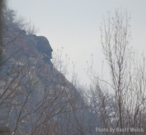 The seldom seen view of the face of Torne Mountain, which looks a lot like George Washington.