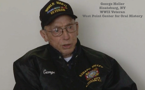 Sloatsburger George Heller tells a number of colorful WWII stories during a West Point Oral History session.