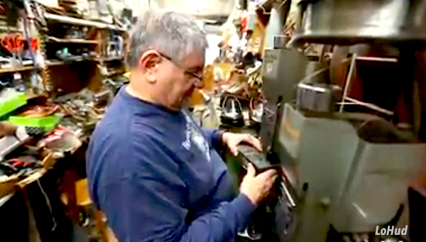Dominick Ferrara, owner of Rocco's Shoe Repair in Suffern, works his magic. The narrow store on Lafayette Avenue has been in business some 65 years.