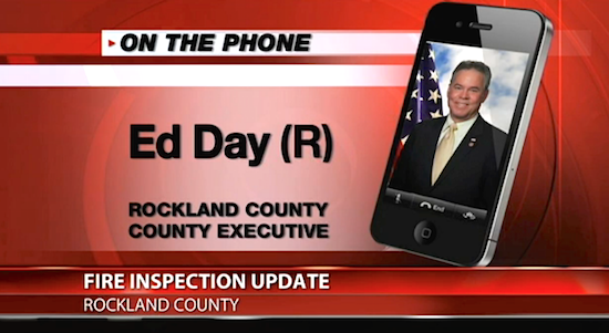 Rockland County Executive Ed Day discusses in a in phone interview with FIOS 1 News the letters received by county fire inspectors from area yeshivas stating they were not being granted entry to inspect the schools. / Image from FIOS 1