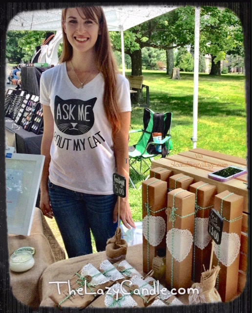Samantha Remmell has big plans for the Lazy Candle, her hand-crafted soy candle and merchandise business -- but the knows the road is long and winding. Visit her at the Tuxedo Farmers' Market and other Hudson Valley vendor fairs an markets.