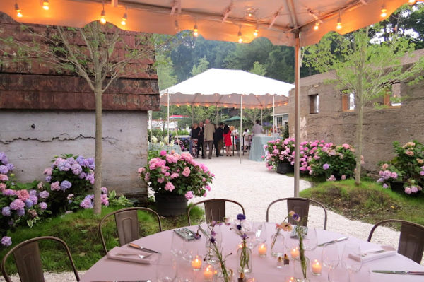 View of the grounds at the French Resistance Cafe in Sloatsburg -- from the garden looking out toward the entrance.