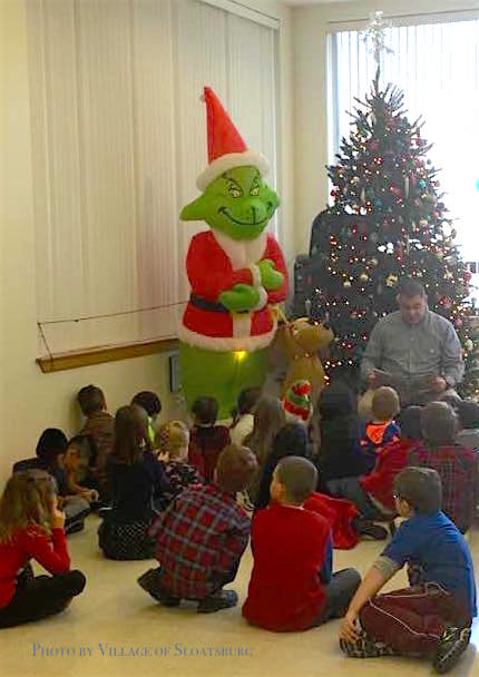 SES 2nd graders a Christmas story at the Sloatsburg Fire Hall during their annual visit.