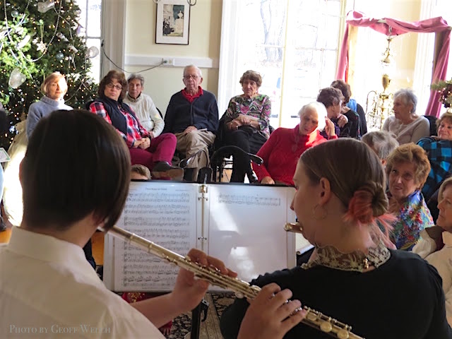 Former Suffern High School teacher and Village Historian Gardner Watts (seated in middle of photo) took in the recent Victorian Holiday at Harmony Hall, which was the largest and most successful of its kind of the Friends of Harmony Hall. Watts is an elder statement in the community at 102 years old. 