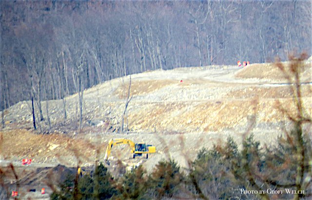 Long view of the Tuxedo Farms land clearing on the mountainside between Tuxedo and Sloatsburg.